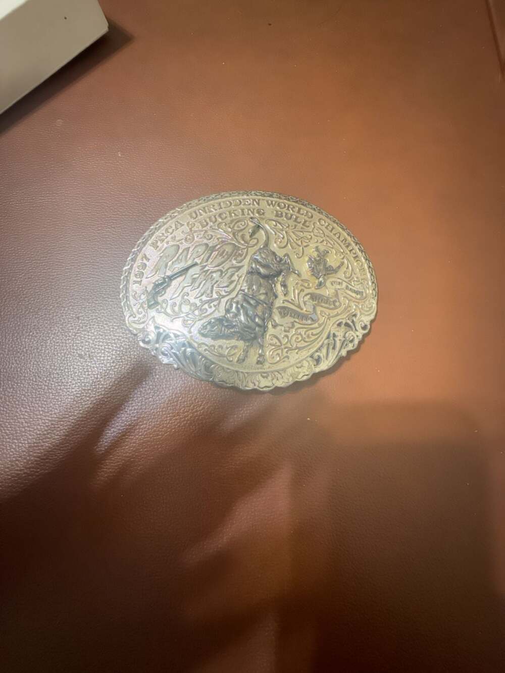 Montana Silversmiths 1997 Rapid Fire World Champion Bull Belt Buckle